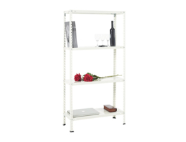 Practo - Metalen - Opbergrek - 150x75x30 - Met 4 Legborden - Wit