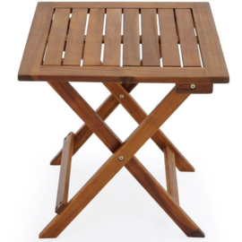 Casaria Bijzettafel - Acacia Hout 46x46x46cm Inklapbaar - Bruin