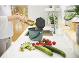 Rotho - Afvalbak - Compostemmer - biologische afvalbakje - 3,2 L - albula groen