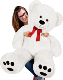 Monzana Pluche - Knuffelbeer - 100cm - Wit