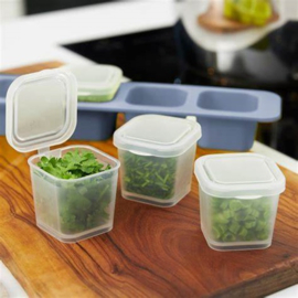 Rotho - Mini Diepvriesdoos - Kleine Diepvries Doos - Voorraad bakje - Amuse bakje - Voor babyvoeding - Set van 4 - Vaatwasser bestendig