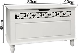 Casaria Opbergkist – Afsluitbare Deksel - 80x40x48 cm Wit