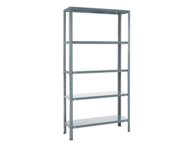 METALEN - OPBERGREK - 180x90x30 - 5 LEGBORDEN - GRIJS