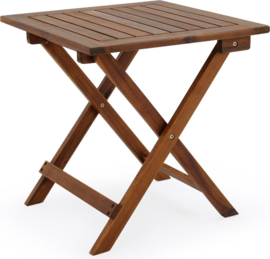Casaria Bijzettafel - Acacia Hout 46x46x46cm Inklapbaar - Bruin
