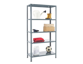 Practo - Metalen Opbergrek - 180x90x40 - 5 Legborden - Grijs