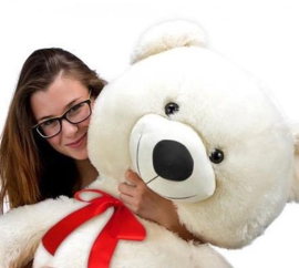 Monzana Pluche - Knuffelbeer - 100cm - Wit