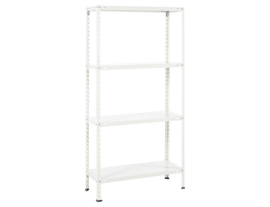 Practo - Metalen - Opbergrek - 150x75x30 - Met 4 Legborden - Wit