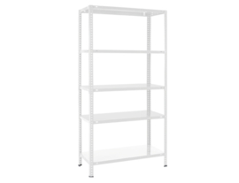 Practo - Metalen Opbergrek - 180x90x40 - 5 Legborden - Wit