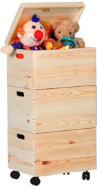 Houten opbergcombinatie Maxine met wieltjes