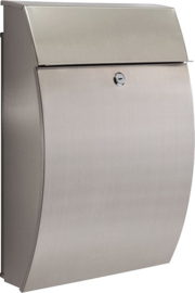 Brievenbus - New York - inox - Met 2 Palen - Roestvrij Staal inox