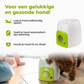 Fetch 'N Treat - Hondenspeelgoed – Apporteerspeelgoed – Inclusief Tennisbal - 16 x 16 x 20 cm