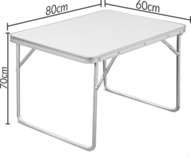 Casaria - Aluminium Inklapbare Tuintafel - Campingtafel - 80x60x68 cm