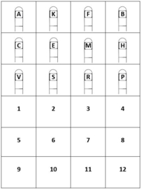 Bakletters (12 stuks) + Nummers (1 t/m 12)