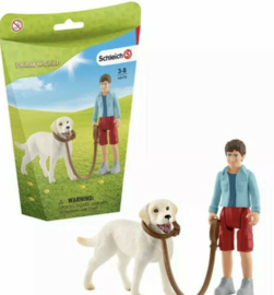 Waling with labrador  Schleich 42478