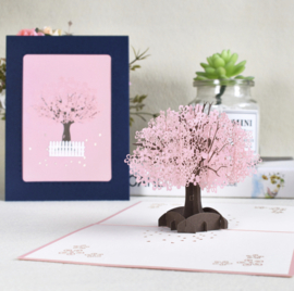 3D wenskaart - Sakura boom fotolijst pop-up wenskaart