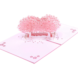 3D wenskaart Japanse Sakura kersenbloesem pop-up kaart