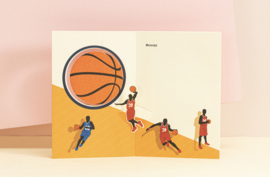 3D  Felicitatie kaart basketbal Voor jou