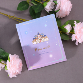 3D Nieuwjaarskaart Magisch Koninkrijk Droomkasteel Best Wishes Felicitatie Disneyland - Blauw
