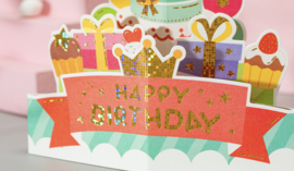 3D  cadeaukaartje met envelop | Happy Birthday Cake