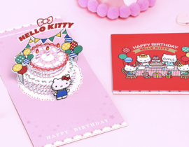 3D verjaardagskaart Hello Kitty Happy Birthday felicitatie pop up wenskaart