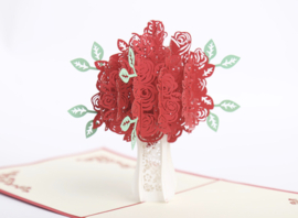 3D Valentijnskaart - Rode Roos - I Love you