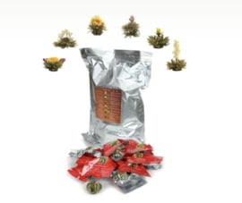 72 x Losse Theeblomen "White Tea" Voordeelpakket - Navulverpakking Theebloemen cadeauset