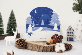 3D Pop up kerstkaart met Kerstmis scène