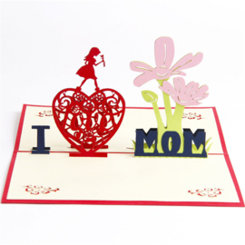 3D moederdagkaart voor de liefste mama