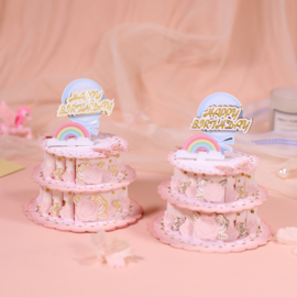 Pop up verjaardagskaart met 3D verjaardagstaart