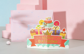 3D  cadeaukaartje met envelop | Happy Birthday Cake
