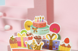 3D  cadeaukaartje met envelop | Happy Birthday Cake