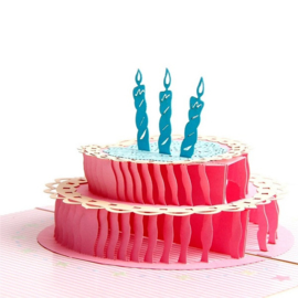 Pop up Verjaardagkaart Felicitatie-Happy birthday met berichtpaneel