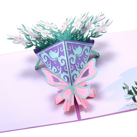 3D Bloemenkaart Boeket Gardenia Geheime liefde pop-up kaart