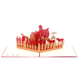Pop up Extra groot 3D kaart met Oude China Qin Dynastie QinShi Huangdi en Terracotta Warriors en Qin