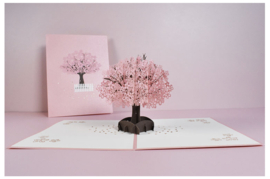 3D wenskaart - Sakura boom fotolijst pop-up wenskaart