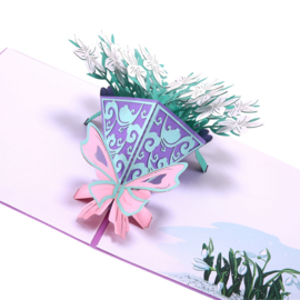 3D Bloemenkaart Boeket Gardenia Geheime liefde pop-up kaart