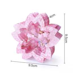 3D Sakura kersenbloesem met Vlinders en Bloemen Valentijn Moederdag Beterschap pop-up kaart