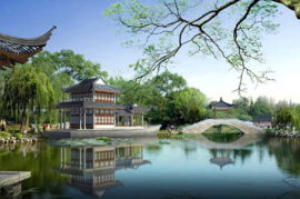 Pop up wenskaart Chinese paviljoen uitnodiging herinneringskaart