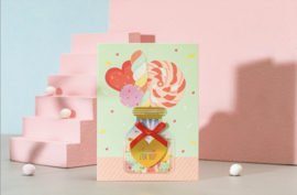 Voordeelset Mini kaarten- cadeaukaartjes 5 stuks met enveloppen 