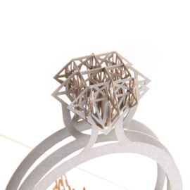 Pop up kaart Diamanten ring  I love you forever - Singles day - Valentijnsdag - Jubileumkaart - Liefdeskaart - 3D pop-up wenskaart