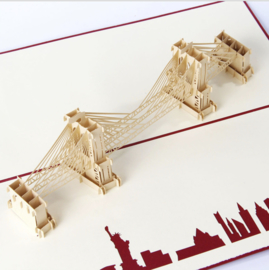 Pop up wenskaart Brooklyn Bridge Uitnodiging herinneringskaart America