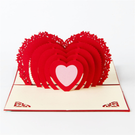 3D hart pop up kaart voor moederdag en valentijn