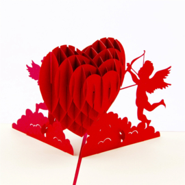 3D Cupido valentijnskaart liefde pop-up wenskaart