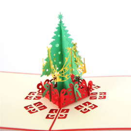 Pop up kerstkaart kerstboom Merry Christmas (vanaf 5 stuks)