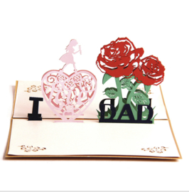 3D Pop up Vaderdagkaart voor de liefste papa verjaardag felicitatie