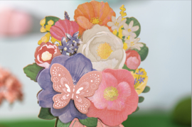 Pop-up Felicitatie kaart vaas met bloemen voor jou