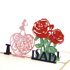 3D Pop up Vaderdagkaart voor de liefste papa verjaardag felicitatie