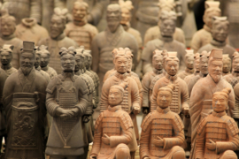 Pop up Extra groot 3D kaart met Oude China Qin Dynastie QinShi Huangdi en Terracotta Warriors en Qin