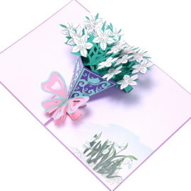 3D Bloemenkaart Boeket Gardenia Geheime liefde pop-up kaart
