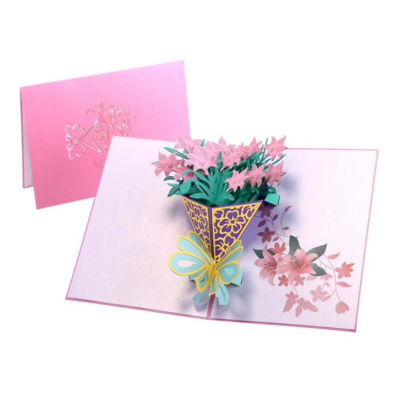 3D pop up bloemenkaart boeket Narcis (vanaf 10 stuks)